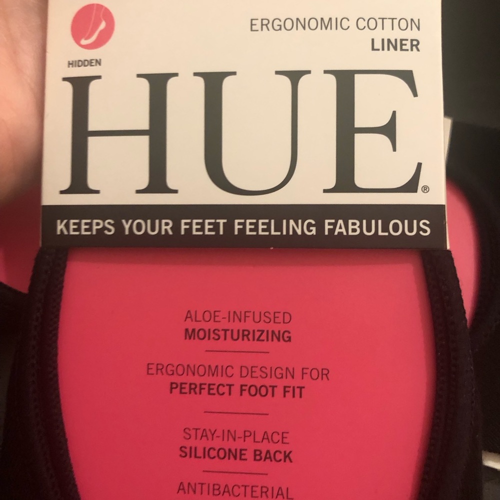 HUE Women’s Black Hidden Cotton Liners, 2 Pair Pack, Size Medium/Large, 7/10 - Picture 6 of 7